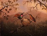 Martin Johnson Heade Two Hummingbirds at a Nest painting
